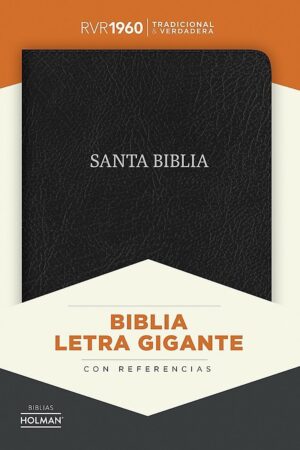 Rvr 1960 Biblia Letra Gigante Negro, Piel Fabricada Con Índ_1