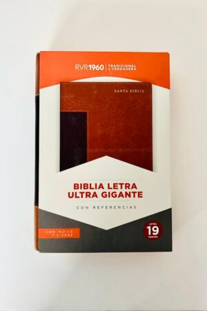 Biblia RVR 1960 Letra Ultra Gigante,caoba/marron similpiel cierre e indice_0