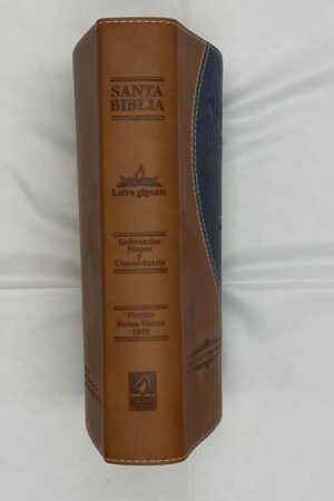 Biblia 1909 PU Marron/Azul Oscuro Letra Gigante_1