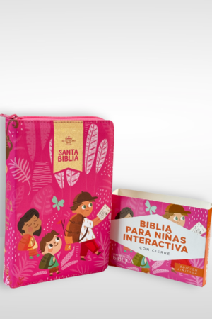 Biblia Rvr1960 Compacta Niñas Con Cierre Interactiva Rosa_0