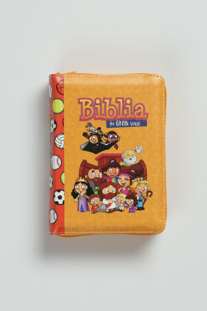 Biblia RVR1960 para niños Mi gran viaje. Tamaño bolsillo Imitación Piel naranja con cierre